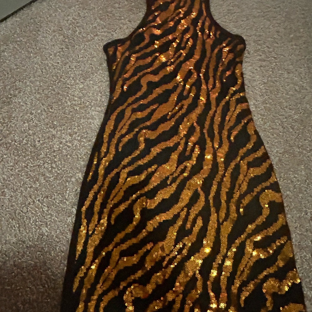 Tiger Print Sequin Dress